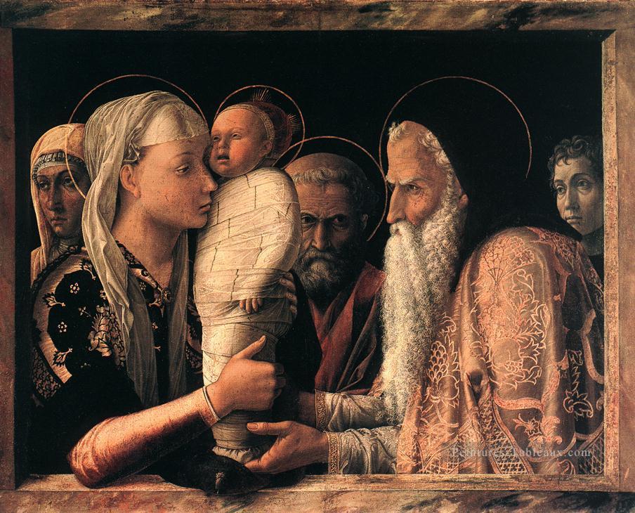 Présentation au Temple Renaissance peintre Andrea Mantegna Peintures à l'huile